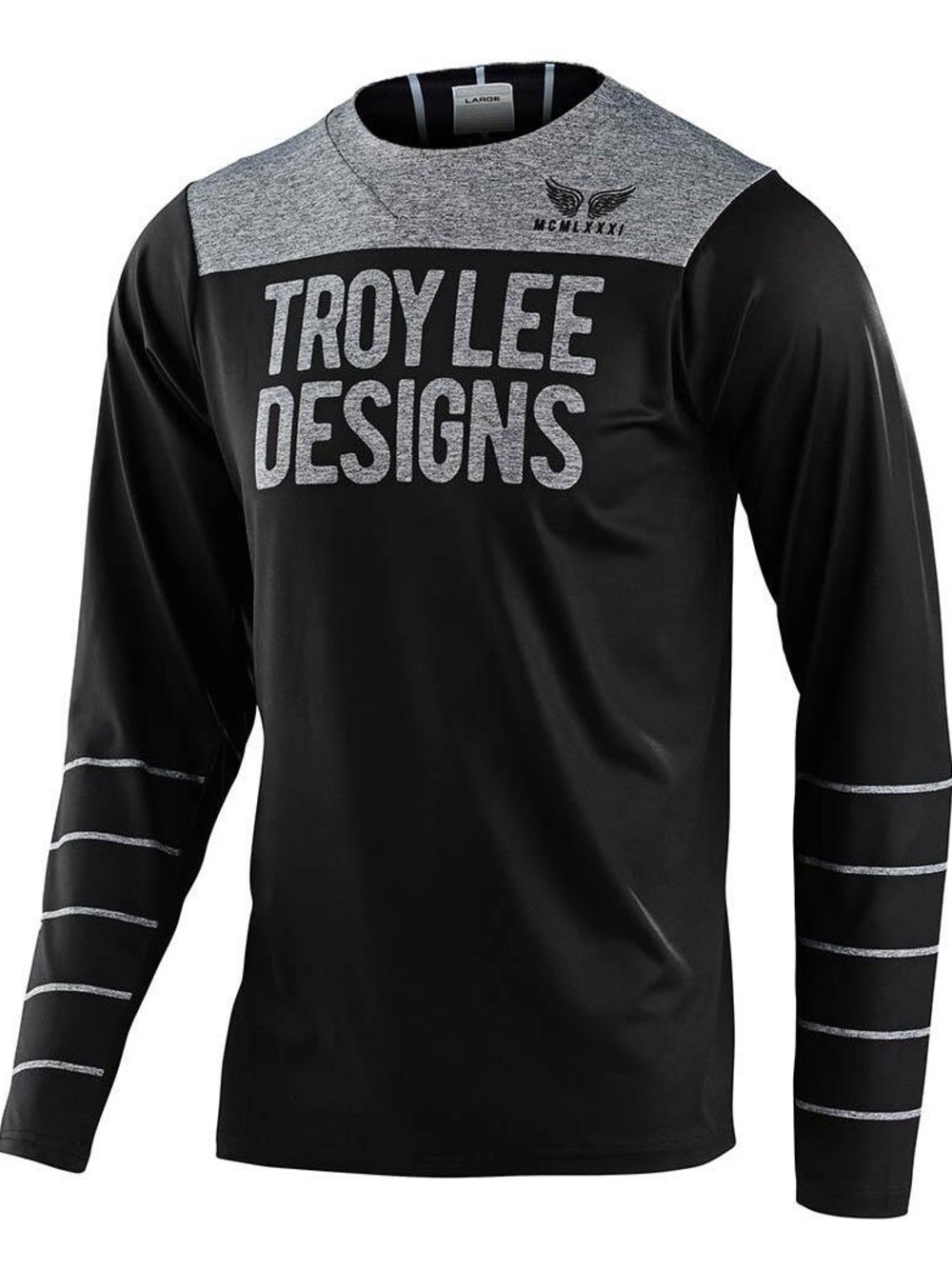 Troy Lee Designs Skyline Chill Pinstripe MTB Jersey Black & Gray - Size Large